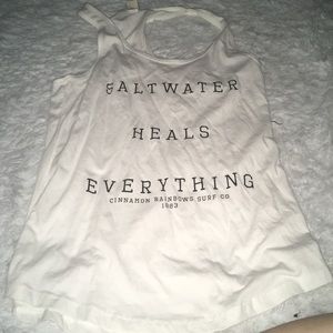 Cute “Saltwater heals everything” tank